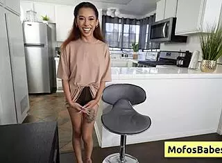 Petite Asian Kalani Luana boobs ass tats Charles Dera fuck