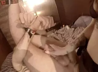 Hot girl fucks handcuffed guy senseless with homemade strapon