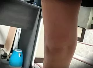 Upskirt Mexican secretary Nataly no panties miniskirt public tease