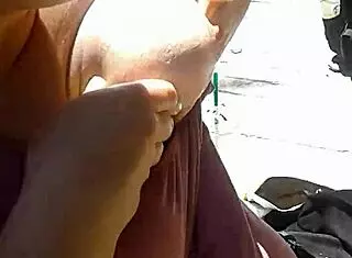 huge tits gf rubs boobs publicly outdoors flashing 😈🔥🍈