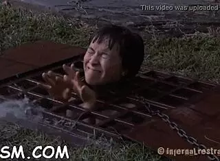 Bound couple endures rough bdsm spanking domination