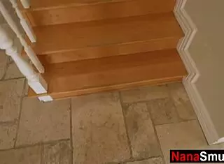 Hot gilf stepgranny kneels sucking young cock eagerly now