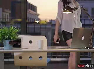 Classy European Maid Bent Over for Interracial Doggystyle Facial