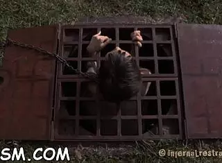 Bound couple endures rough bdsm spanking domination