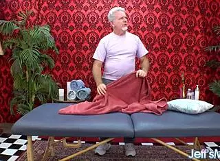 curvy chubby babe's huge tits jiggle in oily toy massage