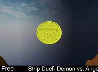 strip duel... demon rips angel's clothes in hot lesbian monster game!!