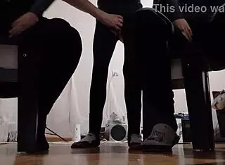 My two girlfriends masturbate watching me stroke to their wet orgasms