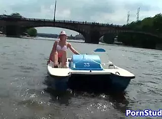 Public Nude Fetish Eurobabe Clothes Ripped Striptease Rides Waterbike Czech Outdoor