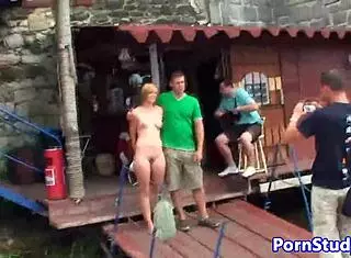 Public Nude Fetish Eurobabe Clothes Ripped Striptease Rides Waterbike Czech Outdoor