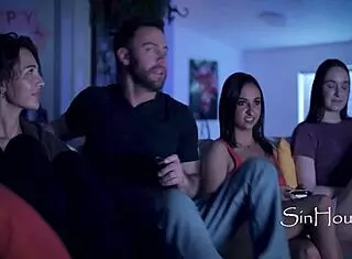 Stepdad Tricks and Fucks My Big Tits Friends Squad Hard