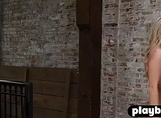 Blonde milf babe strips rips clothes bares perfect natural big tits