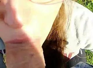 Outdoor Blowjob Turns into Bent Over Creampie Finish