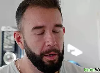 sexy blonde teen anna claire clouds shows nuru massage to will pounder client