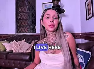 POV Tiny 18YO Latina Gags Chokes on Huge Cock in Nasty Deepthroat Casting