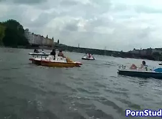 Public Nude Fetish Eurobabe Clothes Ripped Striptease Rides Waterbike Czech Outdoor