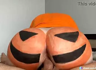 big ass halloween pumpkin busty blonde olivia bay rides rough