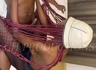 African couple massages petite bodies in hot foreplay