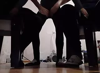 My two girlfriends masturbate watching me stroke to their wet orgasms