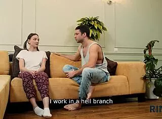 Beautiful Russian Brunette Mistress Rims In Heels And Stockings Workspace