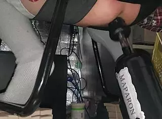 Slimy chastity anal play stretches tight ass with toys and fingering