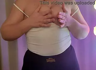 damn, these natural tits on that curvy milf are perfect for homemade spitting fetish play