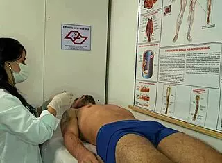 nurse gets wildly aroused spotting patient's massive throbbing erection up close