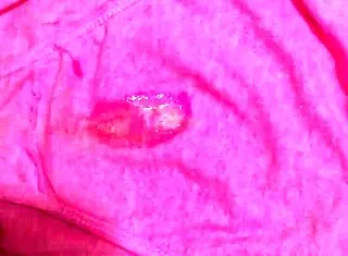 Cum Dripping Through Her Soiled Panties After Intense Load