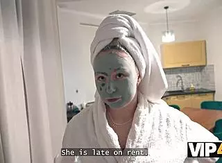 debtor's shaved tight pussy and asshole pay off with all holes stuffed