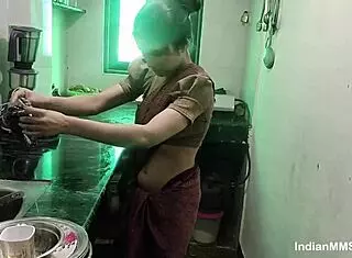 INDIAN WIFE BENT OVER KITCHEN COUNTER FUCKED HARD