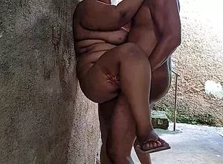 stepmom takes loads of cumshots on her face from stepson in backyard