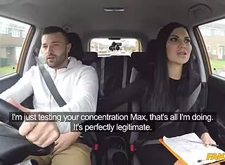milf examiner's full sexual advances distract student during fake driving school exam