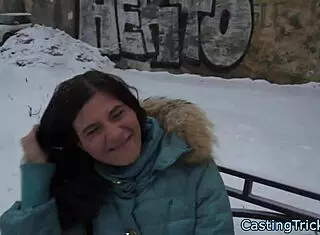 European Newbie Strips Ripped Clothes Bent Doggystyle Casting