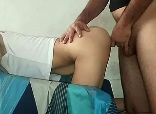 shoved my thick cock deep in horny neighbor's tight ass doggystyle bareback