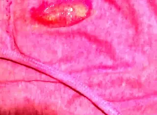 Cum Dripping Through Her Soiled Panties After Intense Load