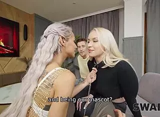 Kinky wife swap game explodes with huge cock sharing!