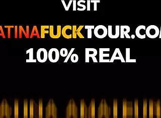 Latina's lipstick smears huge cock red before her tight pussy grips it clean