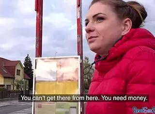 hey wanna see this blonde euro slut fucked outdoors for cash?