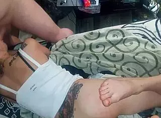 petite brunette takes anal then face fuck to mouth