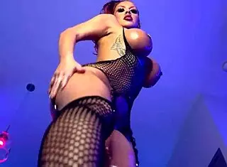 vegas exotic oiled babe rips clothes in teasing big tits fantasy strip