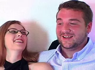 Squirtups redhead glasses amateur couple casting interview squirting introduction