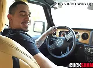 cuck hubby watches me share his milf wife with uber driver in hardcore pickup swingers action