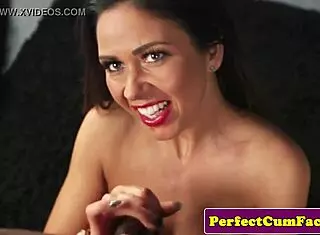 gorgeous british milf facial cumshot in stockings pov!