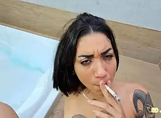 fumando e fudendo nonstop with eva perez full vid on red sheer cowgirl riding bareback interracial heat 🔥🍃🍑