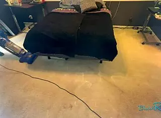 Watch This Busty Housewife Vacuum in Her Bedroom Long Hair Swinging!