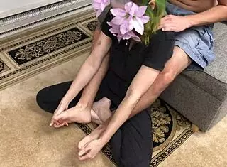 Belyla bradley strokes cock with feet massage 😍👣