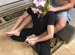 Belyla bradley strokes cock with feet massage 😍👣