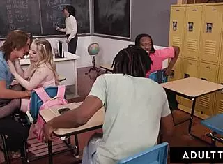 Slutty Student Haley Spades Airtight DP Bukkake in Public!