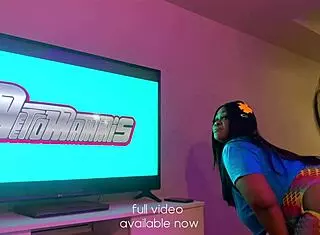 thick girl gags deep on cock balls deep in casting tease