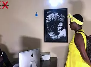 Ebony student big ass tits squirt wet pussy on teacher cock homemade classroom exam