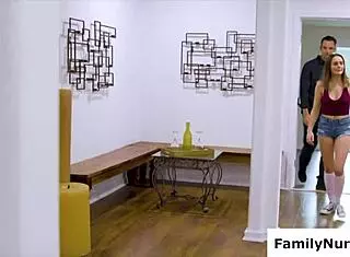 Naughty Stepdaughter Gives Oiled Dick Massage First Time